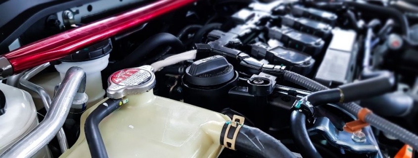 radiator cap close up in performance car