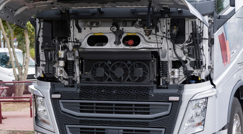 open view of truck radiator
