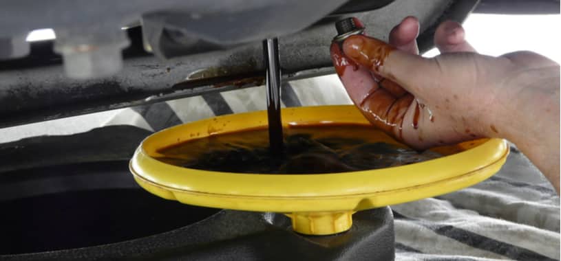 draining oil from car