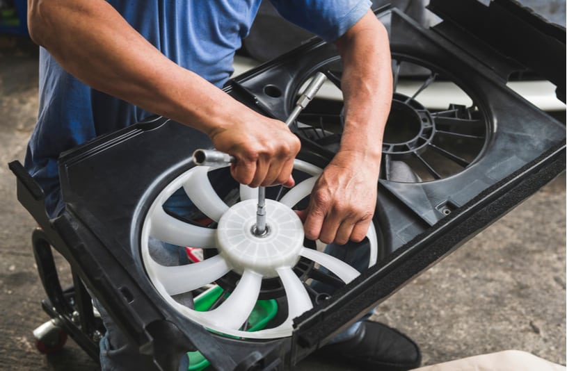 checking a radiator fan